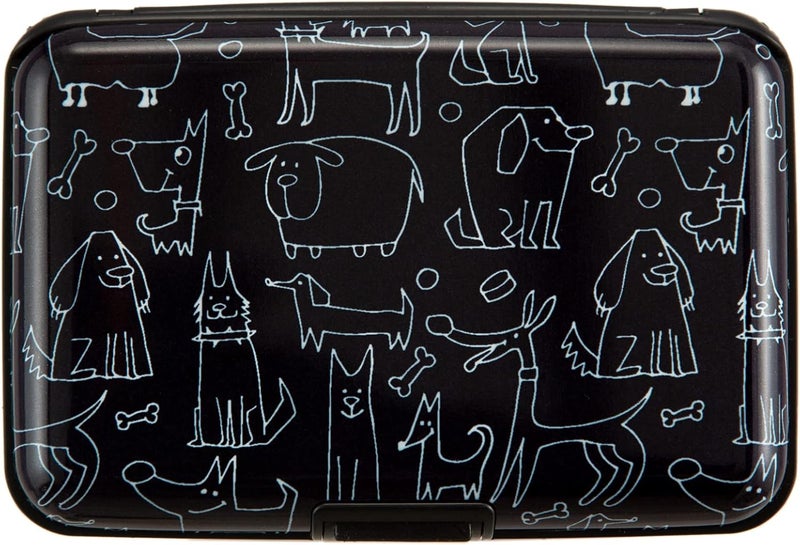Kaabao Credit Card Holder Wallet for Women Men RFID Blocking Small Metal Business Aluminum Protector Sleeves Slim Mini Cards Case (Black Funny Dogs Collection) - Image 1